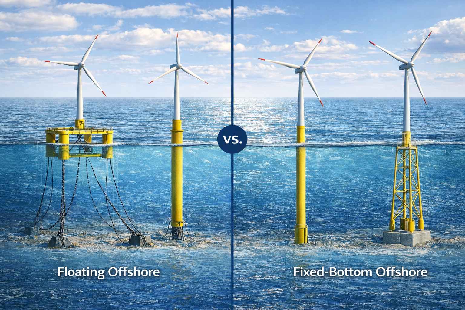Floating vs Fixed-Bottom Offshore Wind: Key Differences, Costs, and Use Cases
