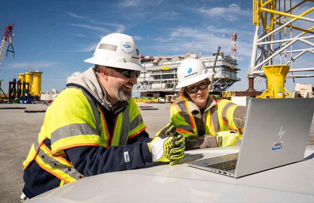 Offshore wind technician working on undersea cable connection during 2025 US offshore wind project