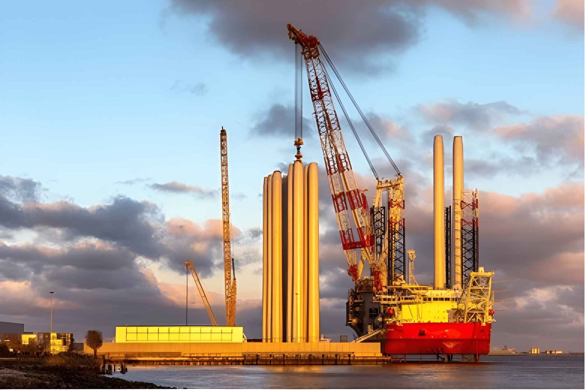 Offshore wind farm illustrating investment, manufacturing and market development.